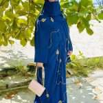Cherry nevy blue arabian abaya